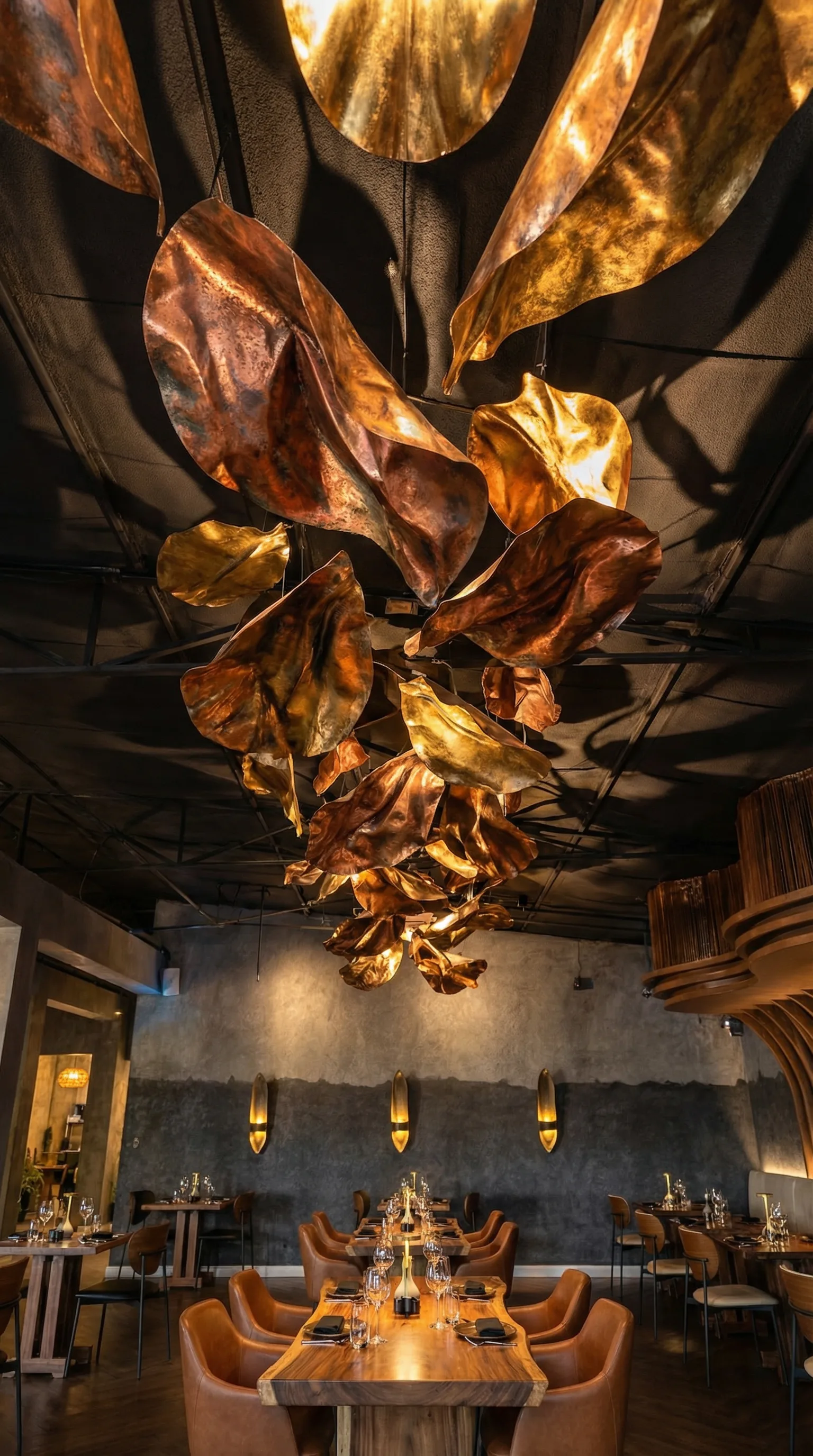 The Burgundy ceiling sculpture